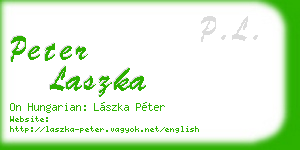 peter laszka business card